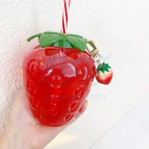 Strawberry shaped pet plastic food jar; capacity 500ml