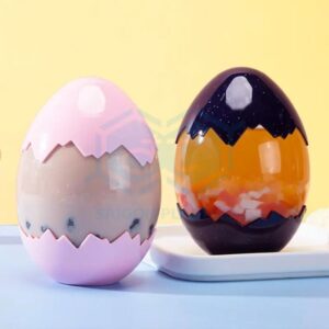 Egg-shaped pet plastic food jar; capacity 500ml