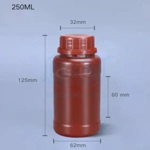 250ml HDPE chemical bottle with aluminum seal