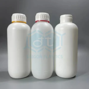 HDPE plastic bottle containing agricultural chemicals with coex film; capacity 500ml - 3000ml