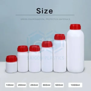 HDPE plastic bottles for agricultural chemicals; capacity 500ml - 3000ml