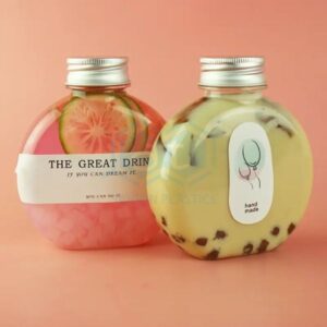 Round PET plastic water bottle; capacity 300ml - 500ml
