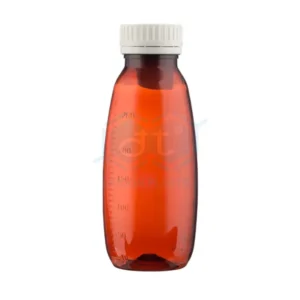PET plastic bottle containing syrup; capacity 275ml
