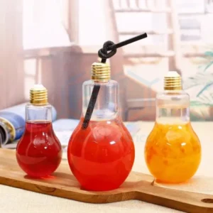 Light bulb shaped pet plastic food bottle; capacity 250ml