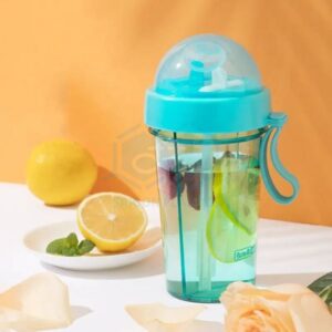 PP plastic water bottle with two compartments; capacity 300ml - 500ml