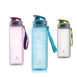 Multi-colored PP plastic water bottle; capacity 900ml