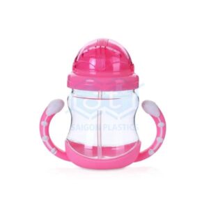 PP plastic children's water bottle with straw; capacity 350ml - 500ml