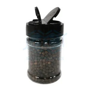 Round cylindrical pet plastic spice jar; capacity 150ml