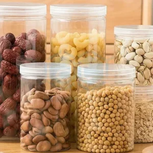 Pet plastic jar for food storage; capacity 500ml - 1000ml